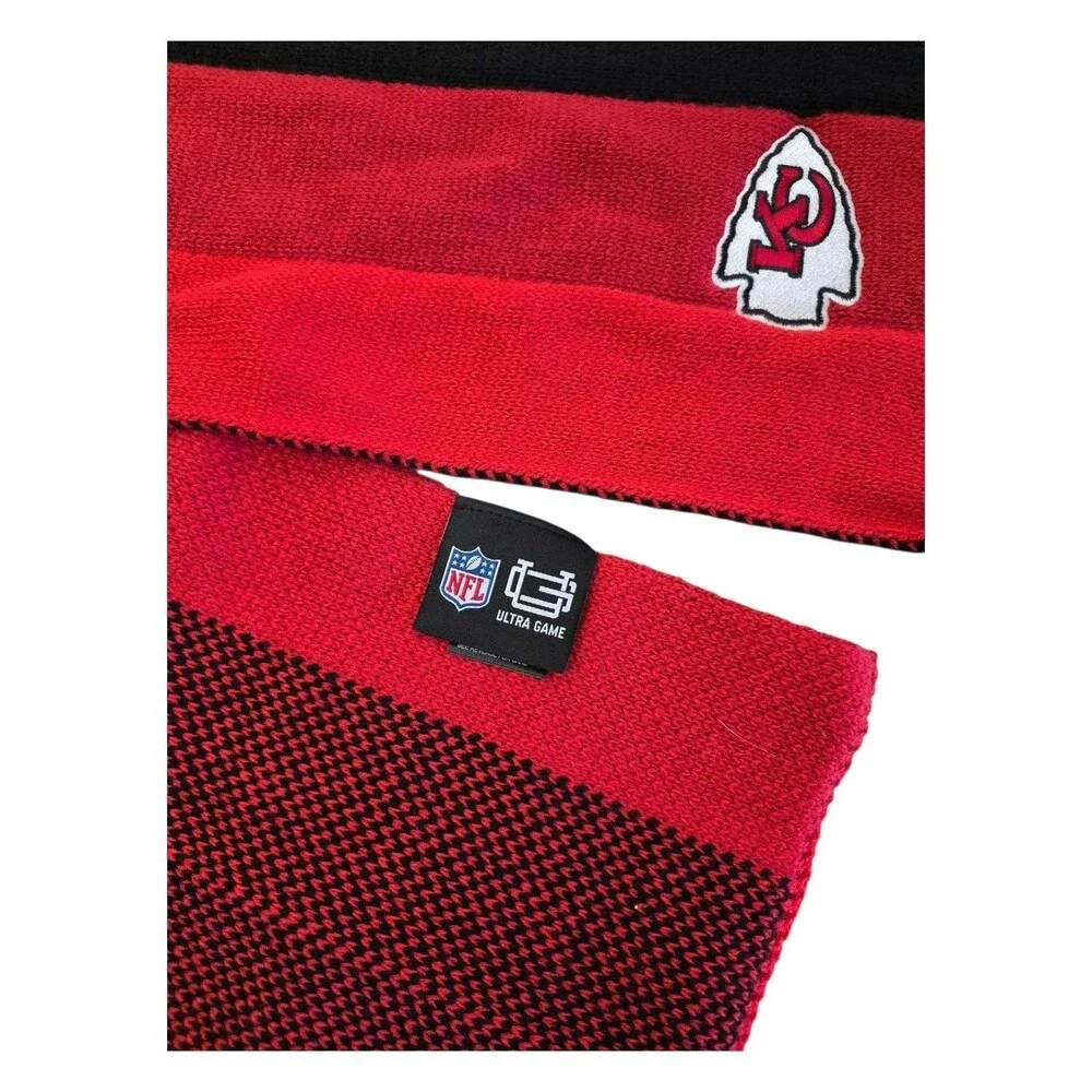 NFL Ultra Game Kansas City Chiefs Red and Black Knit Scarf